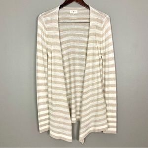 Lou & Grey Signature Soft Cardigan Sweater Women’s Size M Stripes Wool Blend